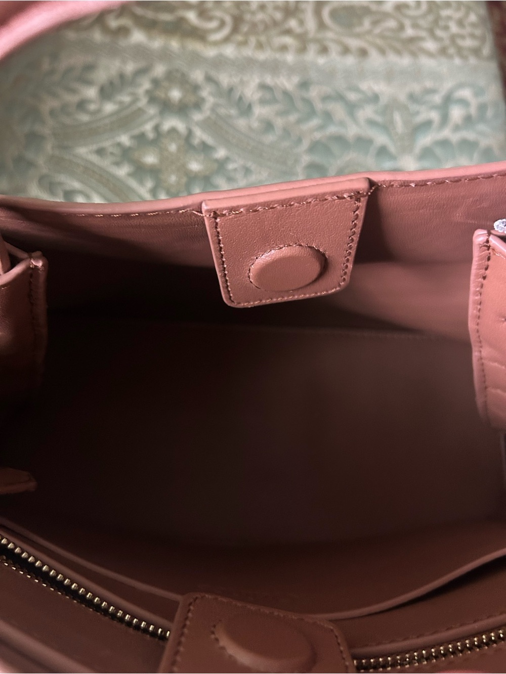 Quince Woven Leather Tote - Cognac Brown - Picture 10 of 13